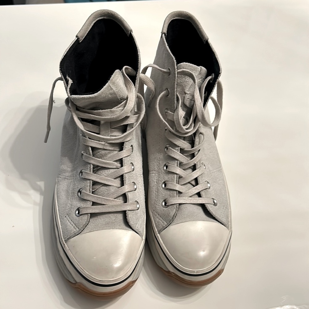 All Saints high top platform suede sneaker